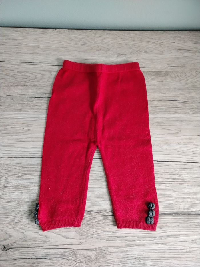 Legging laine avec nœud aux chevilles 6 mois fille - photo numéro 1