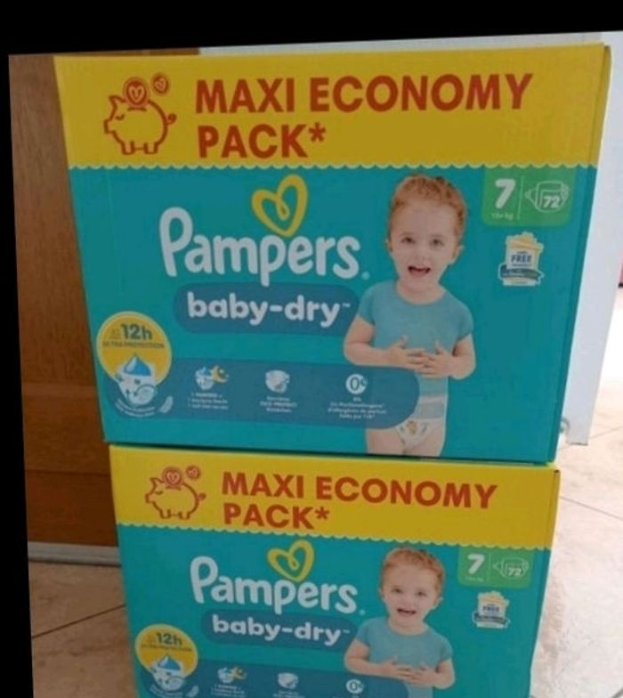 144 couches pampers baby dry taille 7