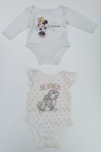 Lot de 2 bodies , Disney "Minnie" 3/6 mois