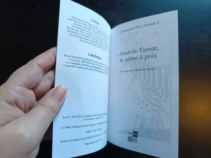 Livre ANATOLE TAMAR, LE ZEBRE À POIS - Clémentine Pol Tanguy - photo numéro 2