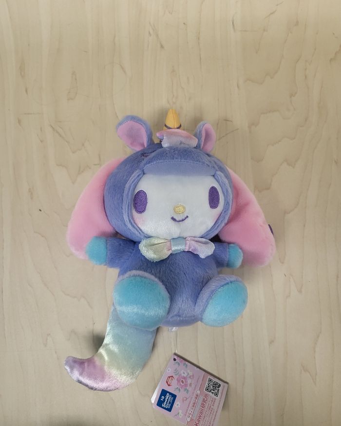 Petite peluche Sanrio My Melody Licorne bleue - photo numéro 5