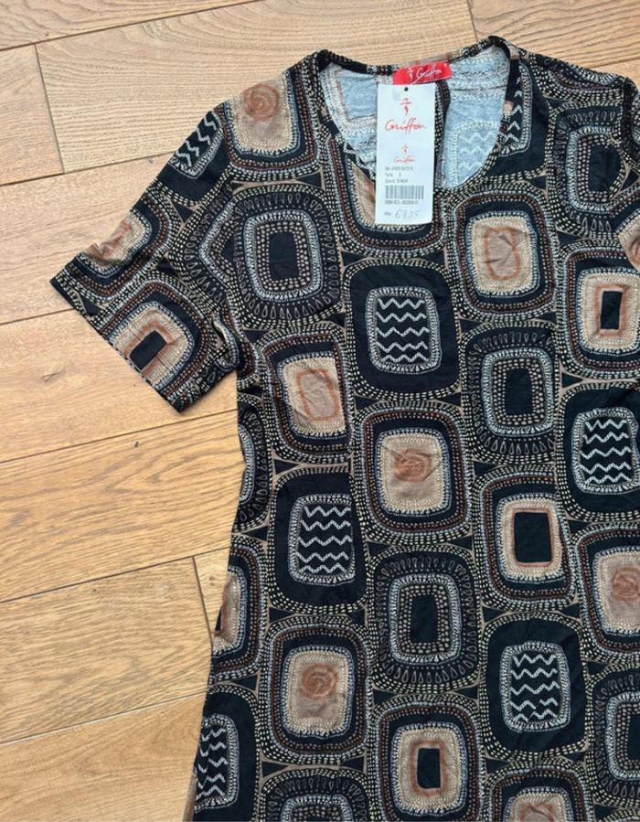 Robe style ethnique - Marron et noir - Griffon - T.36 - photo numéro 2