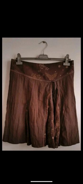Jupe marron imprimé fleuri
