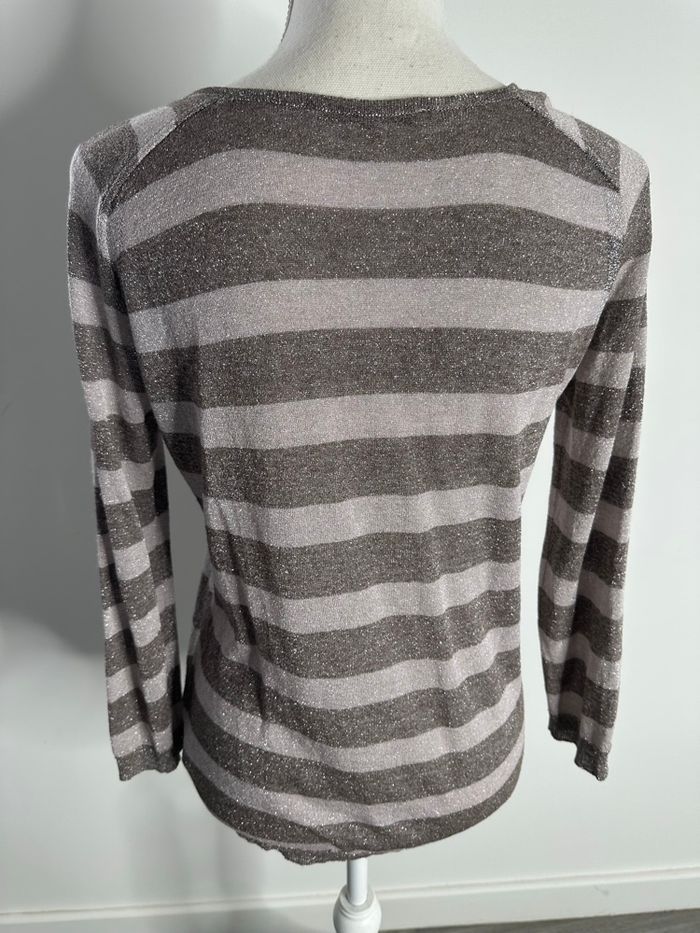 Pull fin pailleté marinière Gérard Darel T1 36 S - photo numéro 2