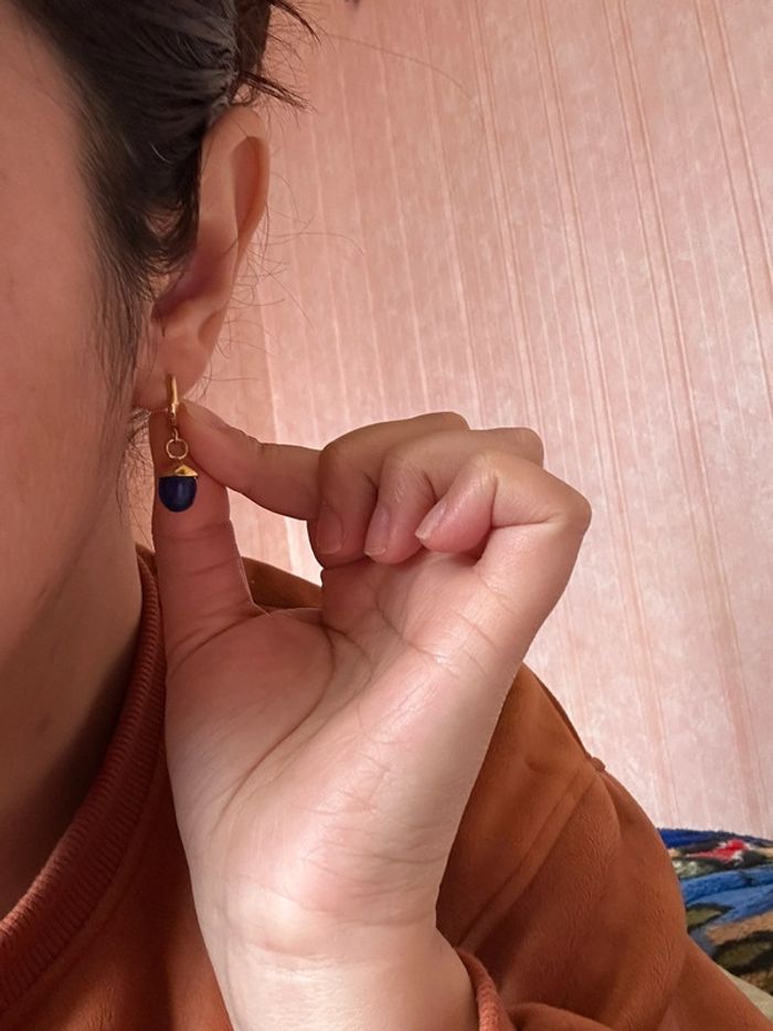 Boucles d’oreilles et collier pomme de pain - photo numéro 2