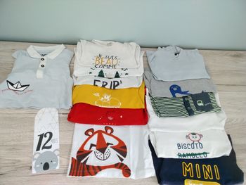 Lot de 13 tee-shirt manches longues garçon 12 mois