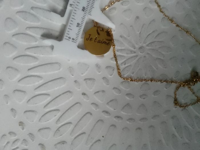 Collier je t'aime et fleur en nacre - photo numéro 3