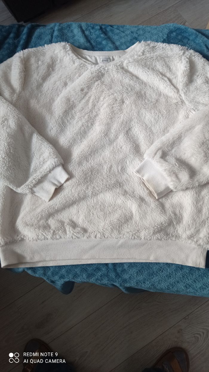 Gros  sweat moumoute Pinkie écru taille M bon état ! - photo numéro 3