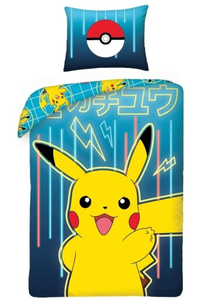 Parure de lit simple Pokemon Pikachu - 1 housse de couette + 1 taie d'oreiller - Microfibre douce - photo numéro 2