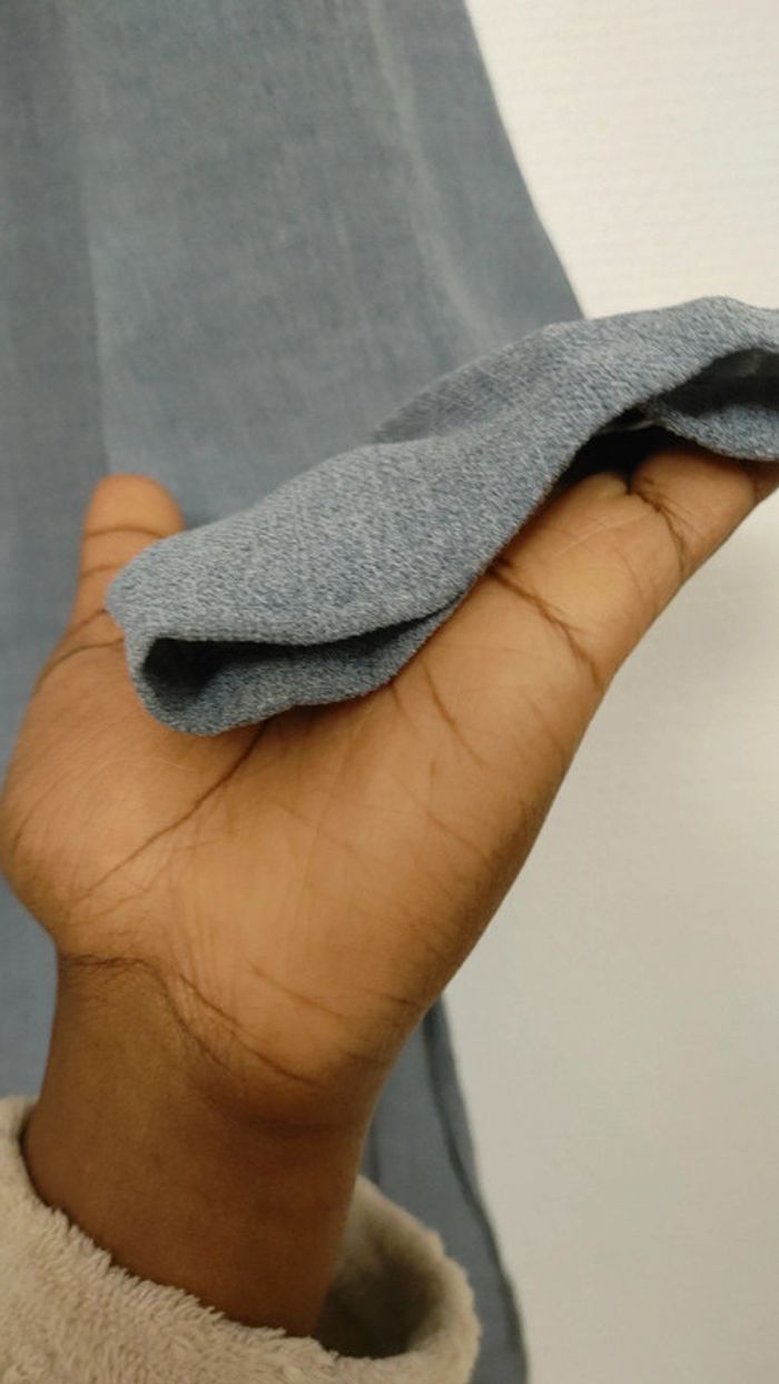 Veste gris fluide ceinture bouton 2 poches latérales col - photo numéro 5