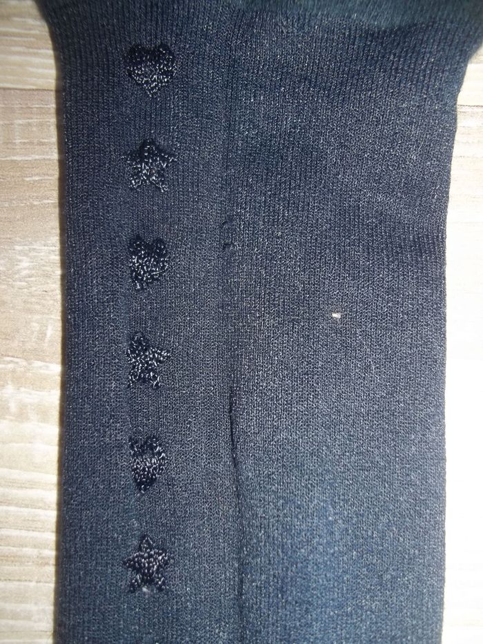 Collant sans pied coeurs et étoiles bleu marine 6/8 ans - photo numéro 2