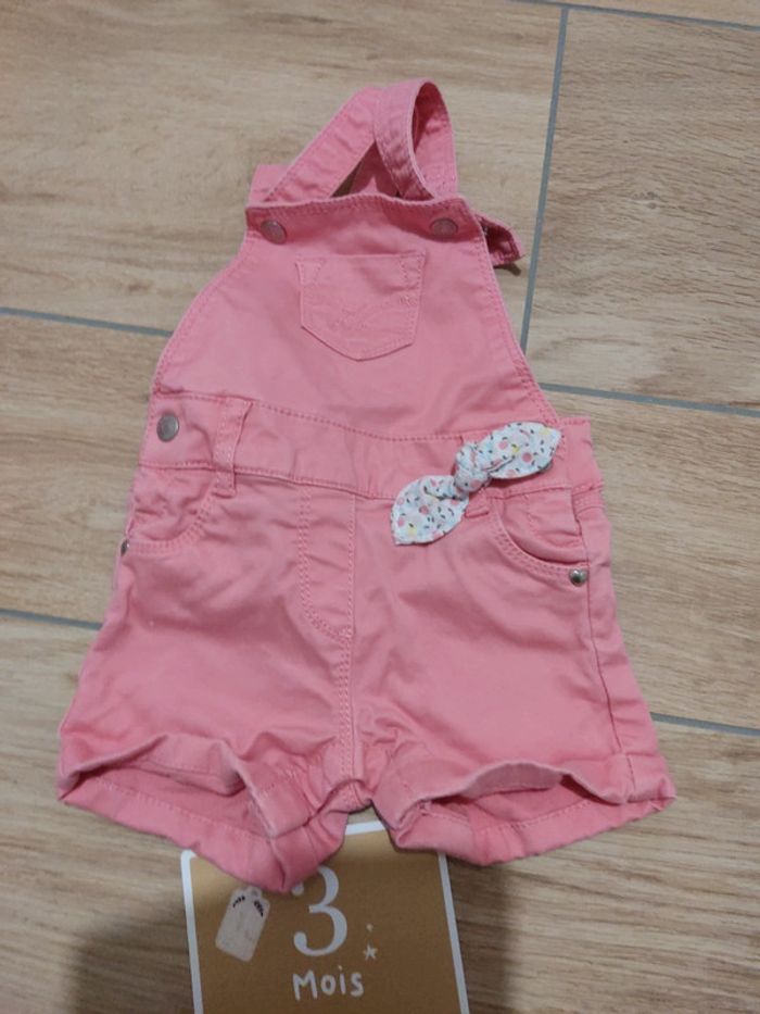 Salopette short obaibi 3 mois rose - photo numéro 5