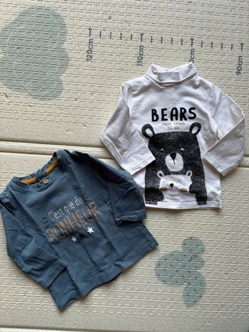 Lot de 2 t-shirts ml 6 mois parfait état Kiabi
