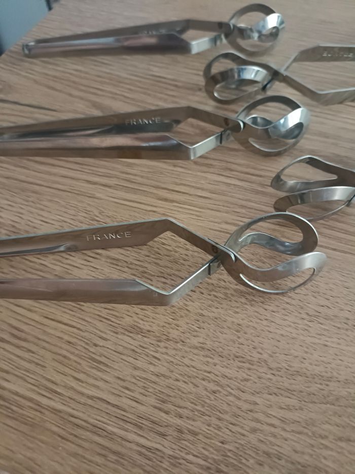 Lot de 8 pinces à escargots en inox - photo numéro 2