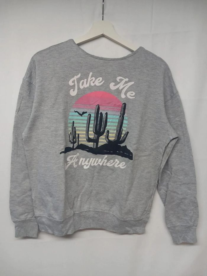 Pull/Sweat Vintage Gris imprimé - photo numéro 2