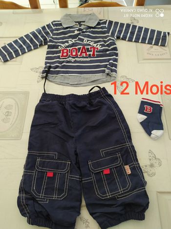 Ensemble 12 mois polo pantalon chaussettes