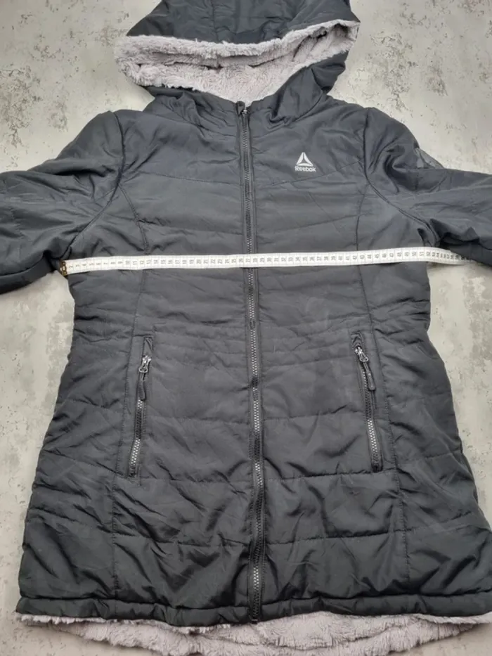 Doudoune Reebok réversible noire/grise taille L Femme (mesures en photos) - photo numéro 6