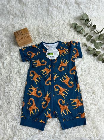 Barboteuse zippe Dim girafe taille 12 mois