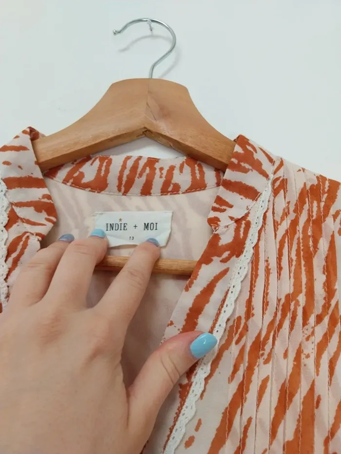 Robe orange et blanc Indie + moi 40 - photo numéro 4