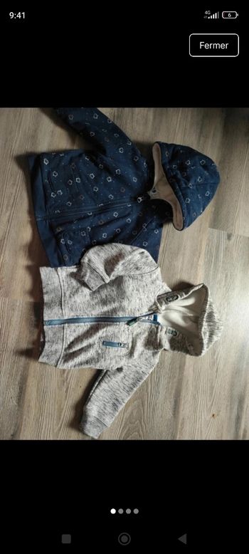 Lot gilets zippés à capuche ou à l'unité 12 mois