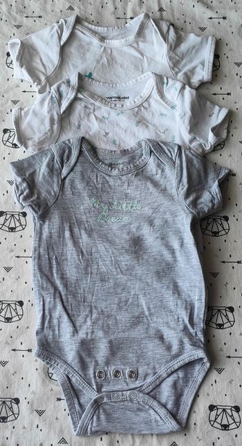 Lot de 3 bodies MC taille 6 mois