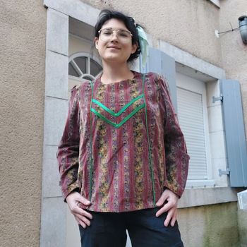 Magnifique blouse velours Vintage XL