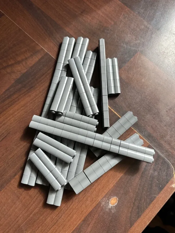 150 Brick LEGO, Modified 1 × 2 with Log Profile, ref 30136 Dark Bluish Gray