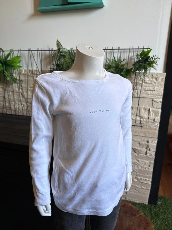 T-shirt manches longues blanc garçon 6 ans