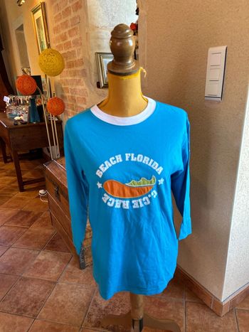 C.CIE t shirt manches longues neuf taille 12 ans turquoise