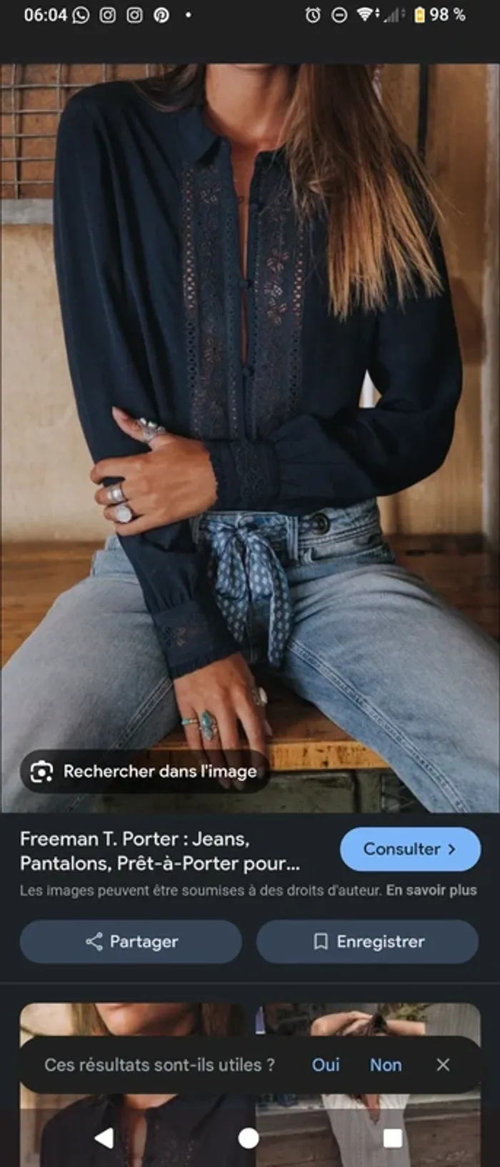 Chemise Cherry Paris T38 – bleu marine ajourée dentelle chic - photo numéro 7
