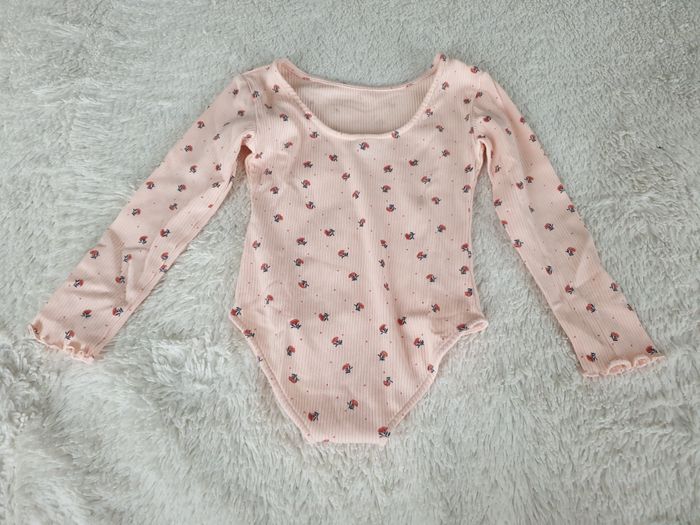 Body côtelé rose motif petites fleurs - 3A - TAO - photo numéro 8