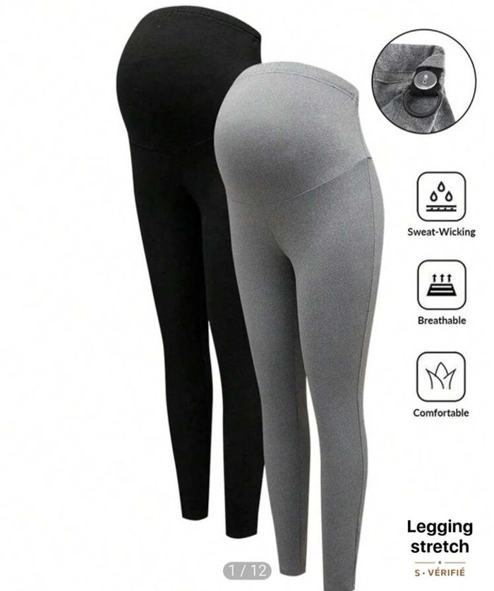 Lots de 2 leggings maternité. Taille M - photo numéro 2