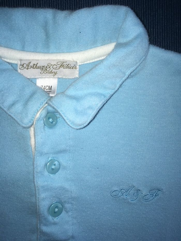 Polo turquoise Arthur et Félicie 12 mois - photo numéro 2
