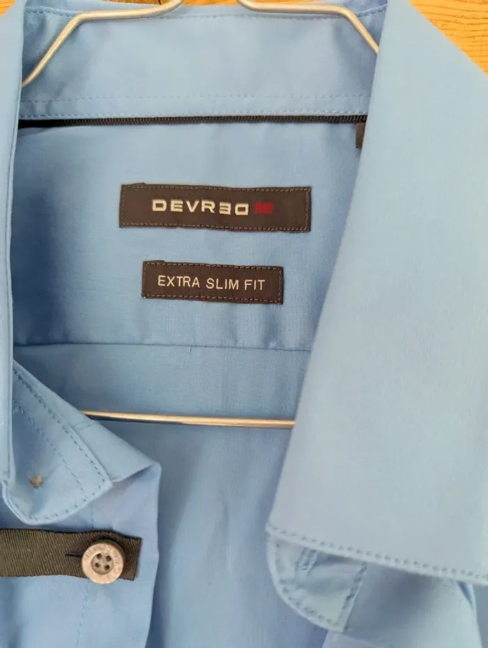 Jolie chemise bleue unie Devred extra slim fit M - photo numéro 3