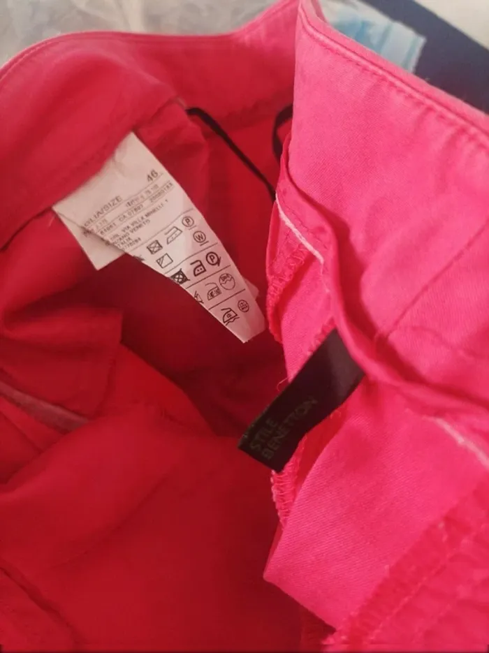 Pantalon rose Benetton femme taille 46 - photo numéro 4