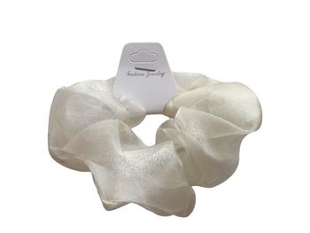 Chouchou tulle écru