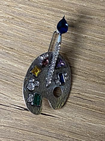 Broche palette de peinture acier