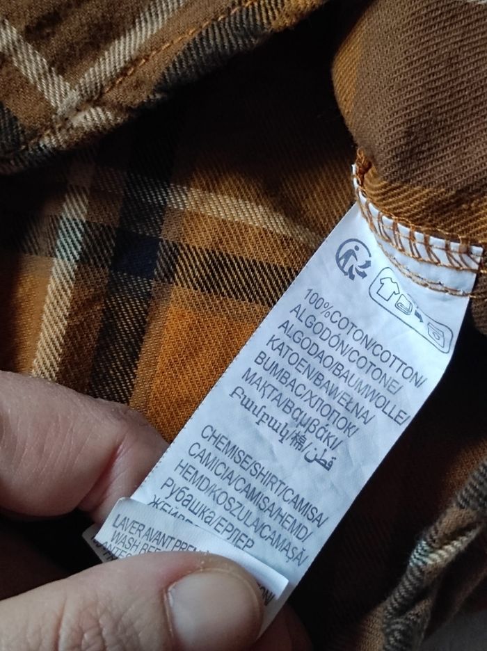 Chemise à carreaux jaune coton 10ans - photo numéro 5