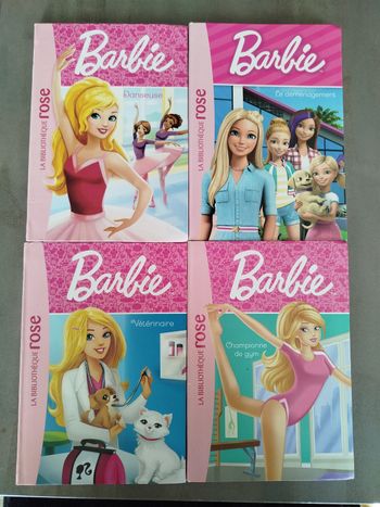 Lot de 4 livres barbie bibliothèque rose 