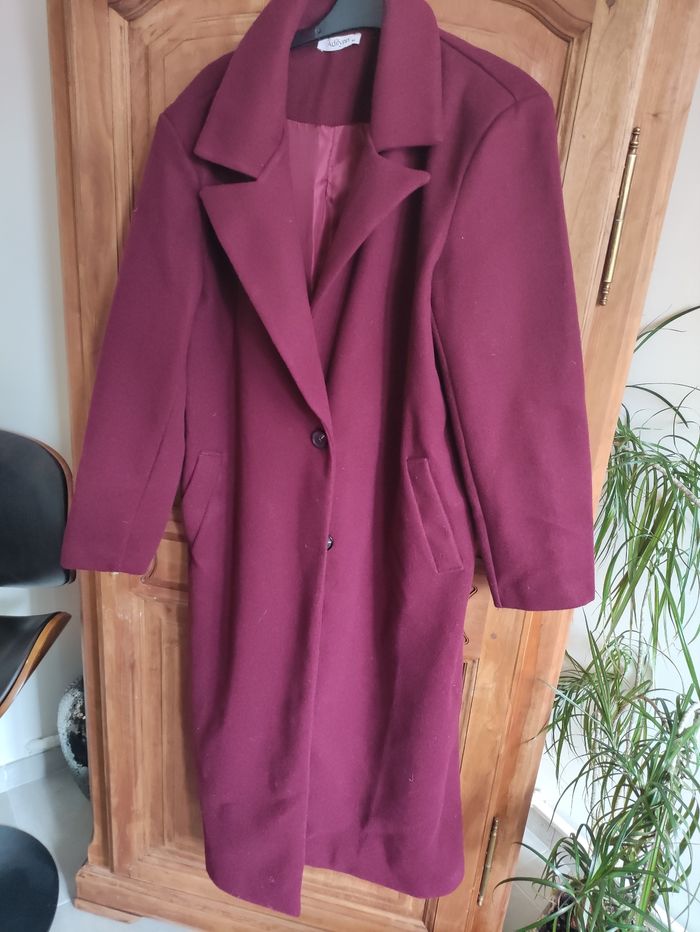 Manteau long bordeaux