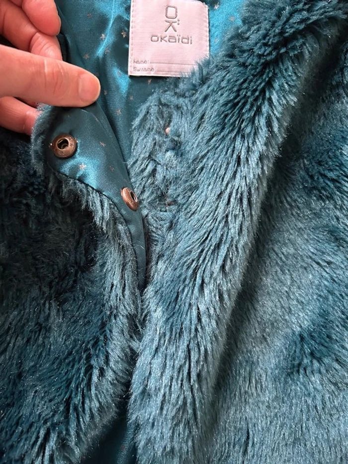 Gilet sans manches moumoute  vert bouteille Okaïdi 10 ans - photo numéro 4