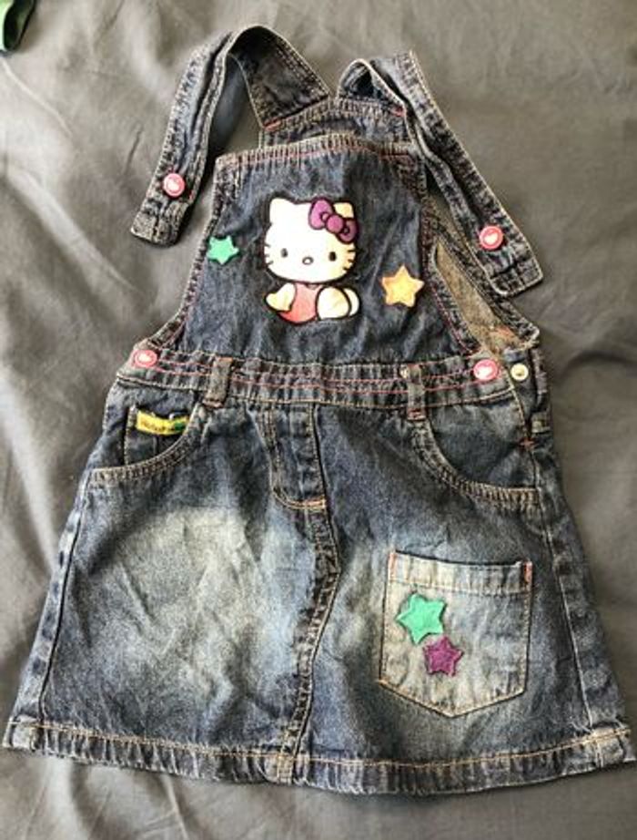 Salopette jupe Hello kitty en jeans 86 cm