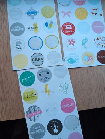 Lot de 3 planches de stickers