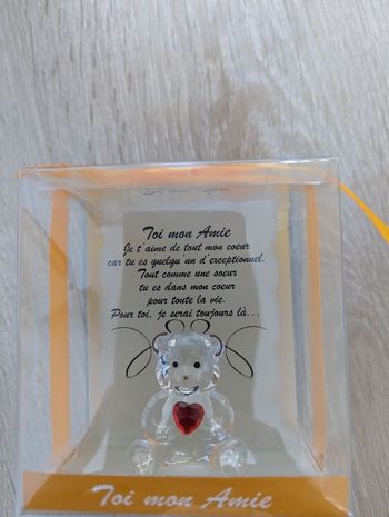 Figurine ours en verre "Toi mon amie"