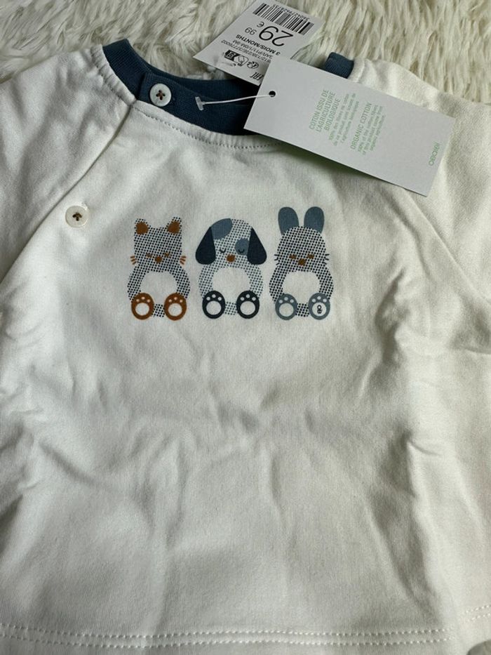 Ensemble bébé pull et pantalon obaibi taille 3 mois - photo numéro 3