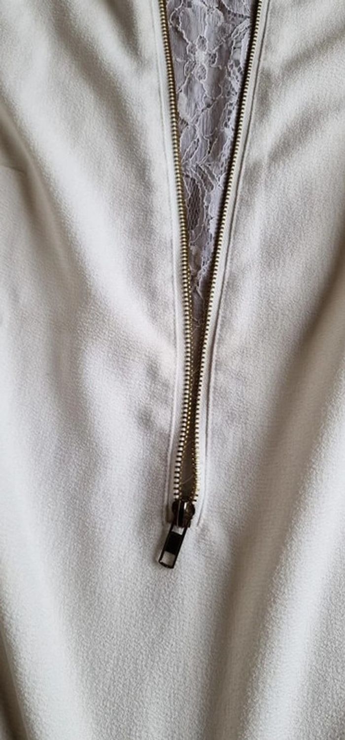Top fluide écru Clo&se a zip et dentelle taille S - photo numéro 5