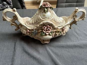 Somptueux Centre de Table / Soupière Décorative Style Capodimonte