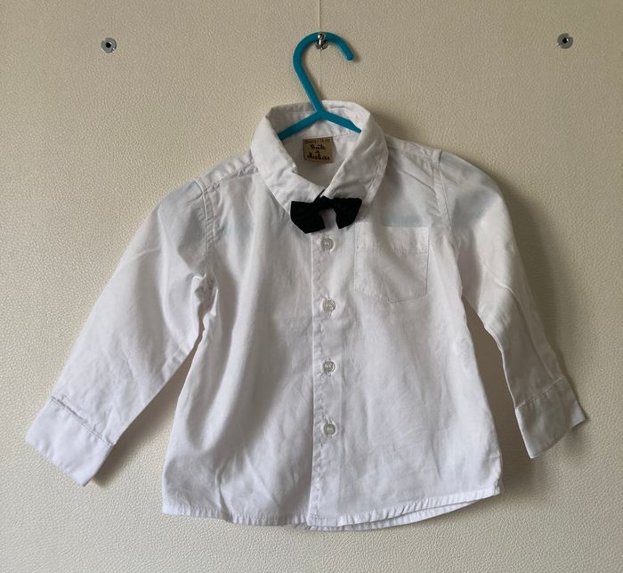 chemise avec noeud papillon amovible garçon 12 mois