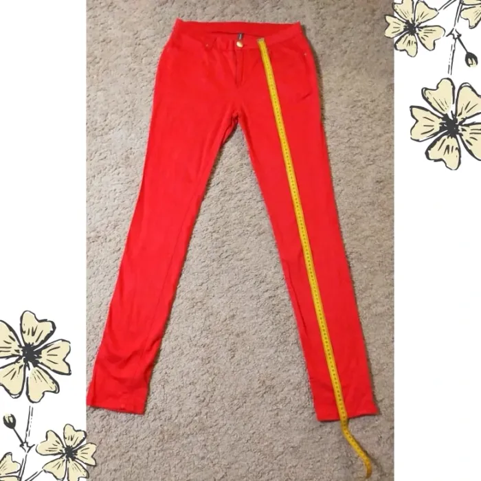 Jean corail rouge femme NafNaf, taille 36, taille basse - photo numéro 4