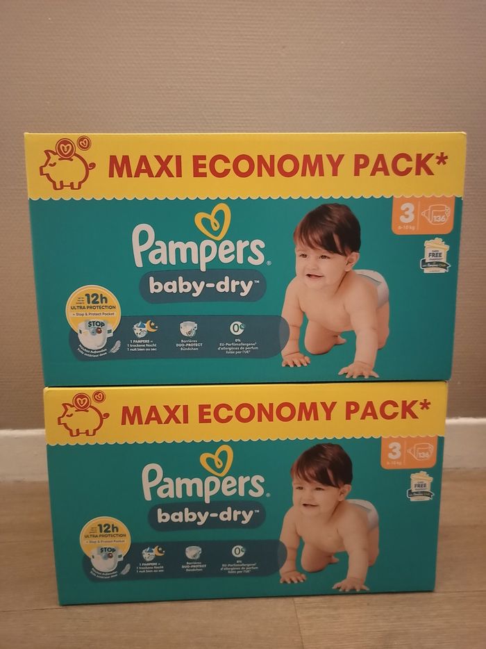 Pampers baby dry taille 3 (272 couches)